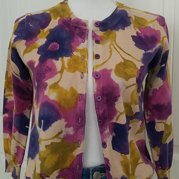 Colorful Floral Cardigan Med - Picture 4 of 13
